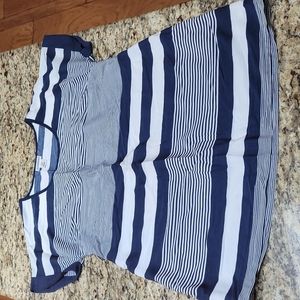 Motherhood Maternity Navy and White Striped Blouse